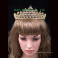 Ouro chapeado rhinestone tiara coroa de cristal